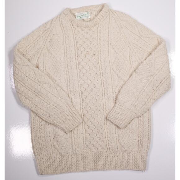 Maura O'Brien of Tara Hill Ireland Fisherman Wool Heavy Knit Sweater Men's Small